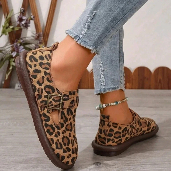 Round Toe Flat Loafers, Soft Bottom Slip-On Peas Women Shoes - Picture 4 of 5